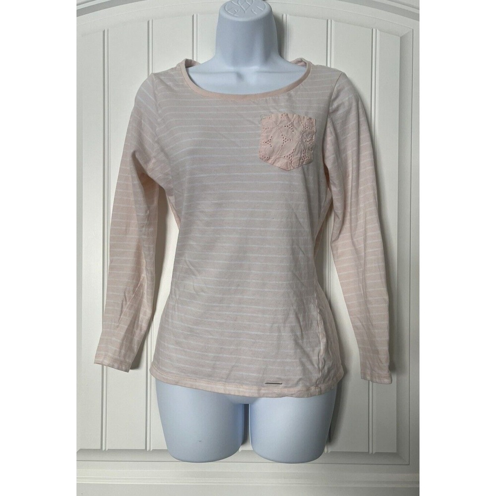 US Polo Assn Blouse Shirt Womens Size Small Pink Long Sleeve Boho Style
